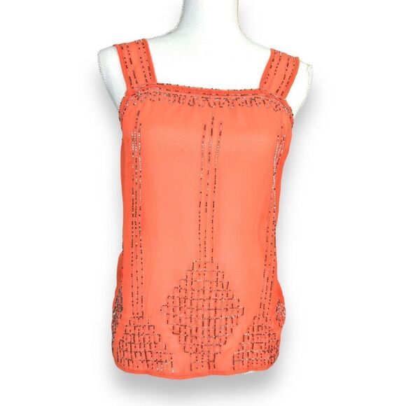BKE boutique Glass Beaded Boho Sheer Tank - Picture 1 of 4